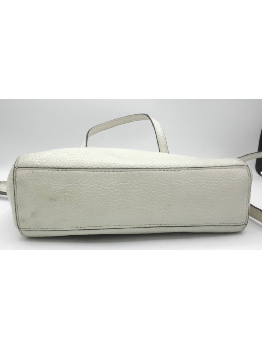 COACH Kelsey Satchel Bag Chalk Pebbled Leather Double Handle Adjustable Strap - Picture 4 of 16